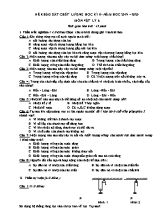 Đề khảo sát chất lượng học kì II môn Vật lý Lớp 6 - Năm học 2019-2020